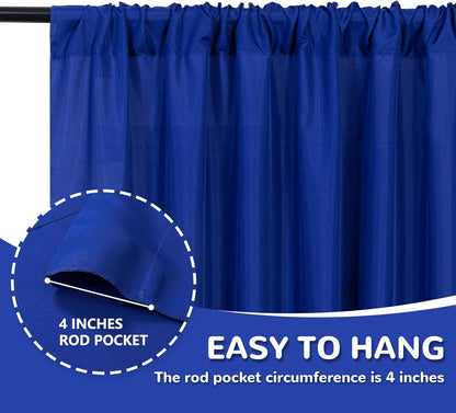 MEETSKY Black Backdrop Curtains for Parties - 10ft x 8ft Party Photo Background Curtain Rod Pocket Fabric Drapes Panels for Boys Birthday Holiday Home Halloween Decoration, 5ft x 8ft, 2 Panels
