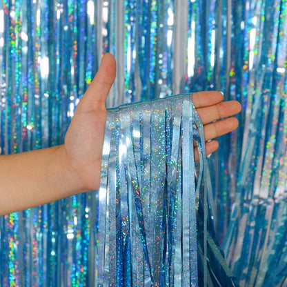Happy Mothers Day Decorations Melsan 3 Pack 3.2 x 8.2 ft Pinkish Purple Tinsel Fringe Curtain Backdrop, Sparkling Metallic Party Decorations for Girls Birthday, Bachelorette, Wedding, Photo Booth