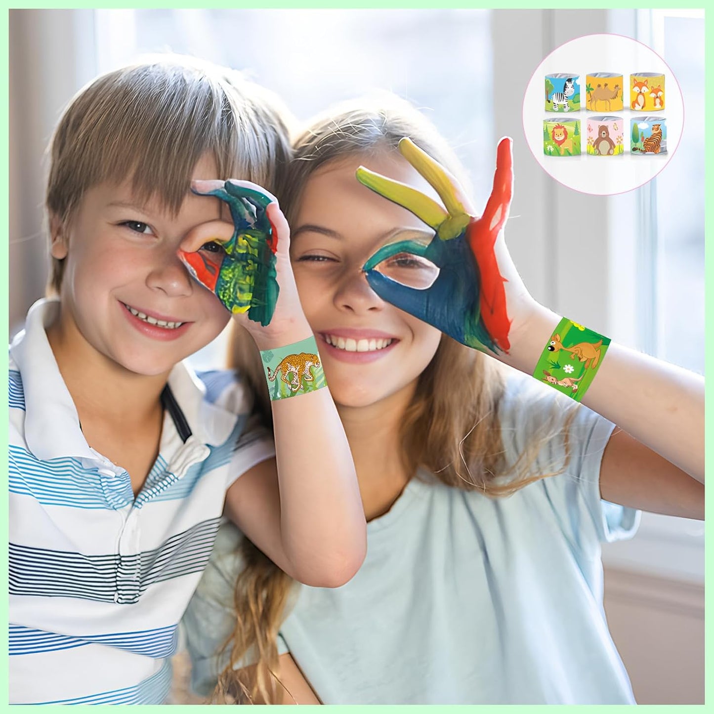 Viicoor Slap Bracelets for Kids 30PCS Animals Slap Bands Party Gadget Fillers Favors