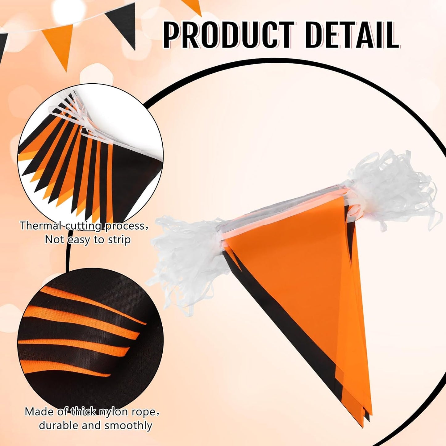 Tatuo 200 Feet Solid Pennant Banners Flags String Triangle Hanging DIY Bunting Flags Party Decorations for Grand Opening Party Banners for Kids Birthday, Shops (White)