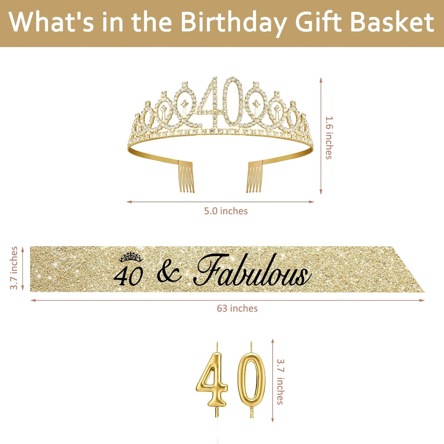 21st Birthday Decorations for Her with 21st Birthday Sash and Crown, Candles Gold, Gifts for 21 Year Old Girls