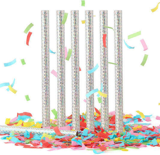BATTIFE 14Pack Confetti Wands, Colorful Confetti Shoot Poppers, Tissue Paper Flick Flutter Sticks for Wedding Celebrations, Birthday, Multi-Color, 14 inch