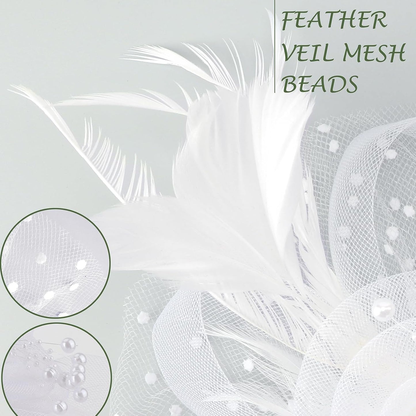 DRESHOW Fascinators Hat Flower Mesh Ribbons Feathers on a Headband and a Clip Tea Party Headwear for Girls and Women - Colors A