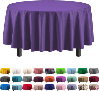 12-Pack Premium Plastic Tablecloth 54in. x 108in. Rectangle Table Cover - Dark Blue - Colors A