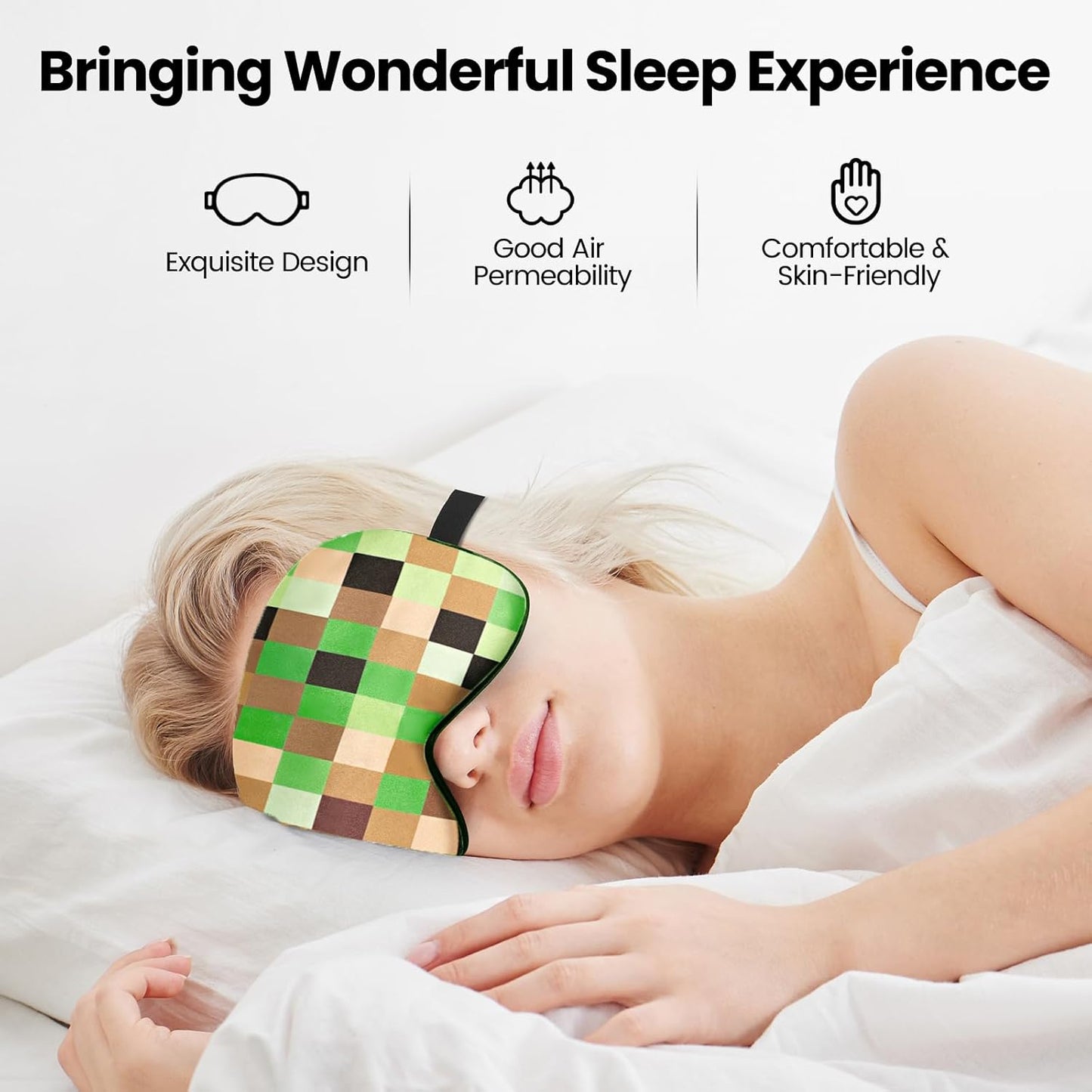 2 Pcs Sleep Mask for Kids Boys, Silk Eye Covers for Sleeping, Adjustable Strap & Light Blocking Design, Adult Children's Bedtime Blindfold for Travel and Home Use (Funny Eye)