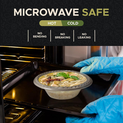 Clear Disposable Plastic Bowls [Pack of 40 | 12oz] Microwave Safe - Sturdy Rimmed Soup/Salad/Dessert/Ice Cream Bowls For Weddings, Parties, Kitchen Use