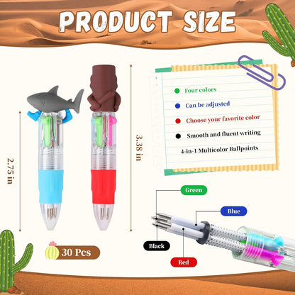 CZWZ 20Pcs Mini Multicolor Pens in One 4-in-1 Cute Pens Bulk for Kids, Fun Kawaii Ballpoint Pens for Birthdays and Children's Party Favors Gifts Teacher School Supplies