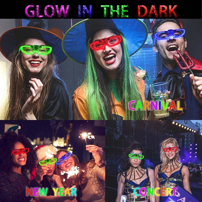 25 Packs LED Glasses Mardi Gras Party Supplies ,5 Neon Colors,3 Light Modes Light up Glow Sticks Glasses Toys Party Favors for kids Adults Fit world cup 2026 4th of July New Year Eve Graduations