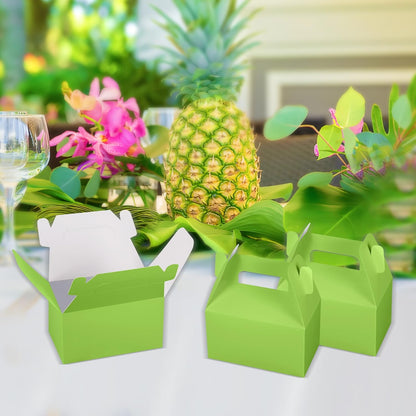 XAGLVV 24 Pack White Paper Gable Boxes,6.2 Inch Candy Boxes with Handle, Snack Party Favor& Gift Cookie bags for kids Birthday,Wedding, Baby Shower, Graduation.