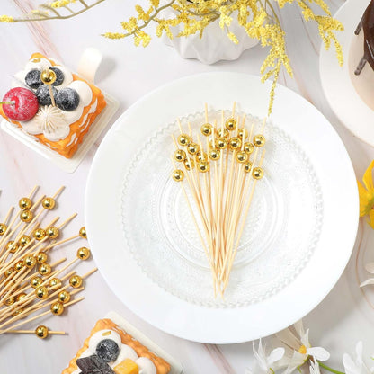 200 Pcs Cocktail Picks Long Cocktail Toothpicks Bamboo Toothpicks for Appetizers Fruits Food Skewers Sticks for Drinks Dessert Wedding Birthday Party(Fish Style)