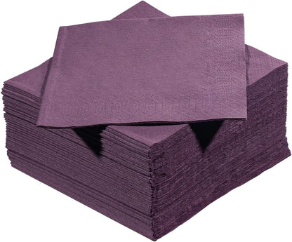Black Beverage Napkins (300 Count) 2-Ply Disposable Cocktail Napkins for Bar, Weddings, Parties, Events, Premium Quality and EU Made