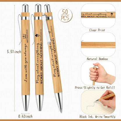 Fuutreo 40 Pcs Father's Day Christian Gift Bible Verse Prayer Journals Bible Pens Inspirational Religious Notebook Mini Scripture Pocket Notepad for Church Pastor Men Women Sunday School Graduation