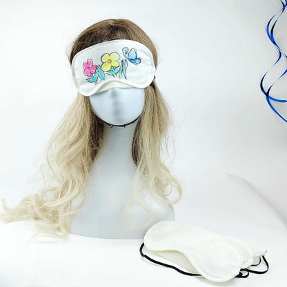 REDANHA 20 PCS White Eye Mask with 10 PCS Fabric Marker Pens Sleep Mask Slumber Party Favors for Party Games Sleep White Soft Shade Blindfold Eye Covering