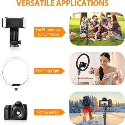 UBeesize 12'' LED Ring Light with 62'' Tripod Stand, Selfie Ring Light for Video Recording, Live Streaming, TikTok & YouTube, Compatible with iPhone & Android (Black)