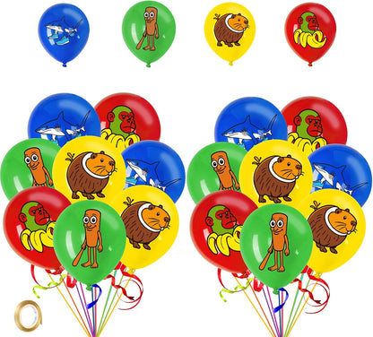 TJLMCORP Italian Brainrot Party Game, Pin the Tail Party Game Set With 24 Stickers and and 2 Blindfolds, Tralalero Themed Birthday Party Supplies, Brain Rot Party Decorations（Tung Tung Tung Sahur）