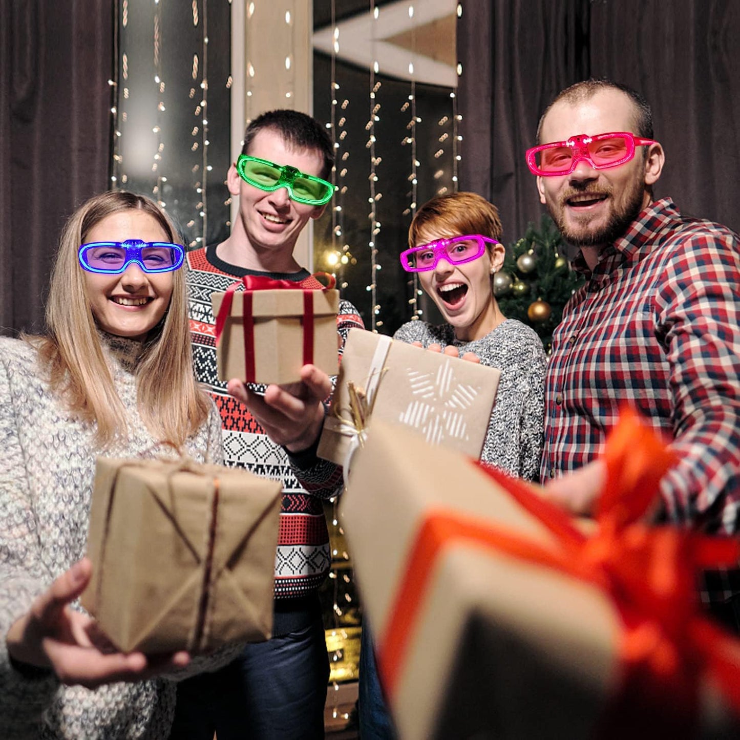 70 Packs LED Glasses 5 neon color 3 Light Modes Glow Sticks Light Up Glasses,Glow In The Dark Party Supplies Favors for Kids Adults Flashing toy fit Valentine's Day Easter Christmas Halloween Birthday