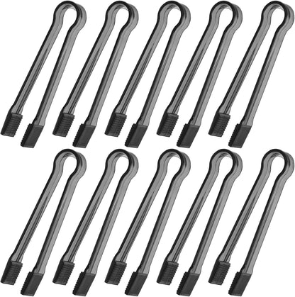 10 Pcs Plastic Buffet Serving Tongs, Clear Kitchen Tongs Mini Serving Utensil Tongs for Food Ice Salad Buffet Barbecue Cookies, 6.3 Inches