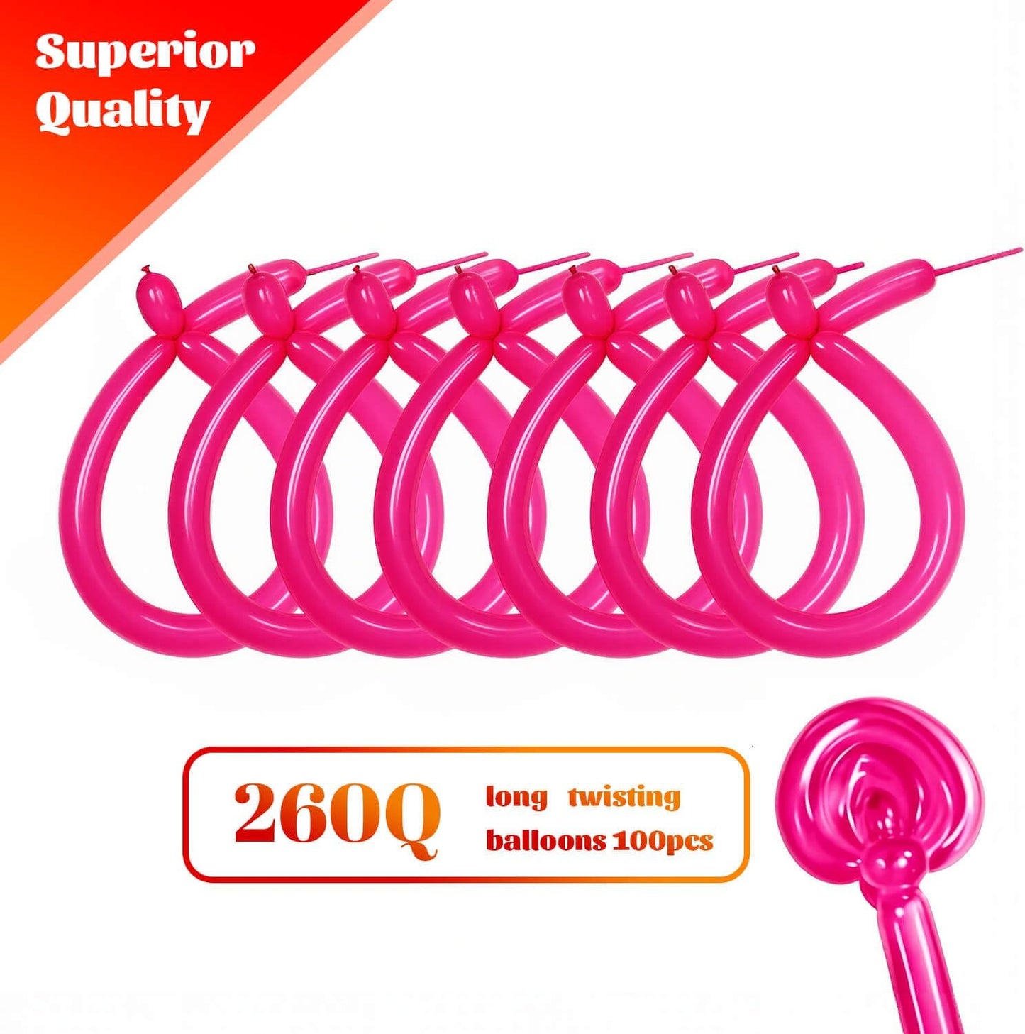 260 Clear Long Balloons for Animals, Thickening Skinny Latex Twisting for Arch Modeling Magic Clown Birthday Wedding Party Decorations 100pcs