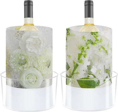 Ice Mold Wine Bottle Chiller,DIY Acrylic Ice Bucket for Cocktail Bar Party Wedding Festival Halloween Chirstmas Holiday Champagne Wine Whisky Beer Drink for Any Theme or Season,1 Pack