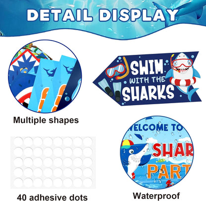 20 Pcs Luau Party Decorations Welcome Sign Summer Hawaiian Directional Signs Tropical Hawaiian Themed Birthday Decorations Luau Tiki Party Supplies with 2 Sheet Letter Stickers