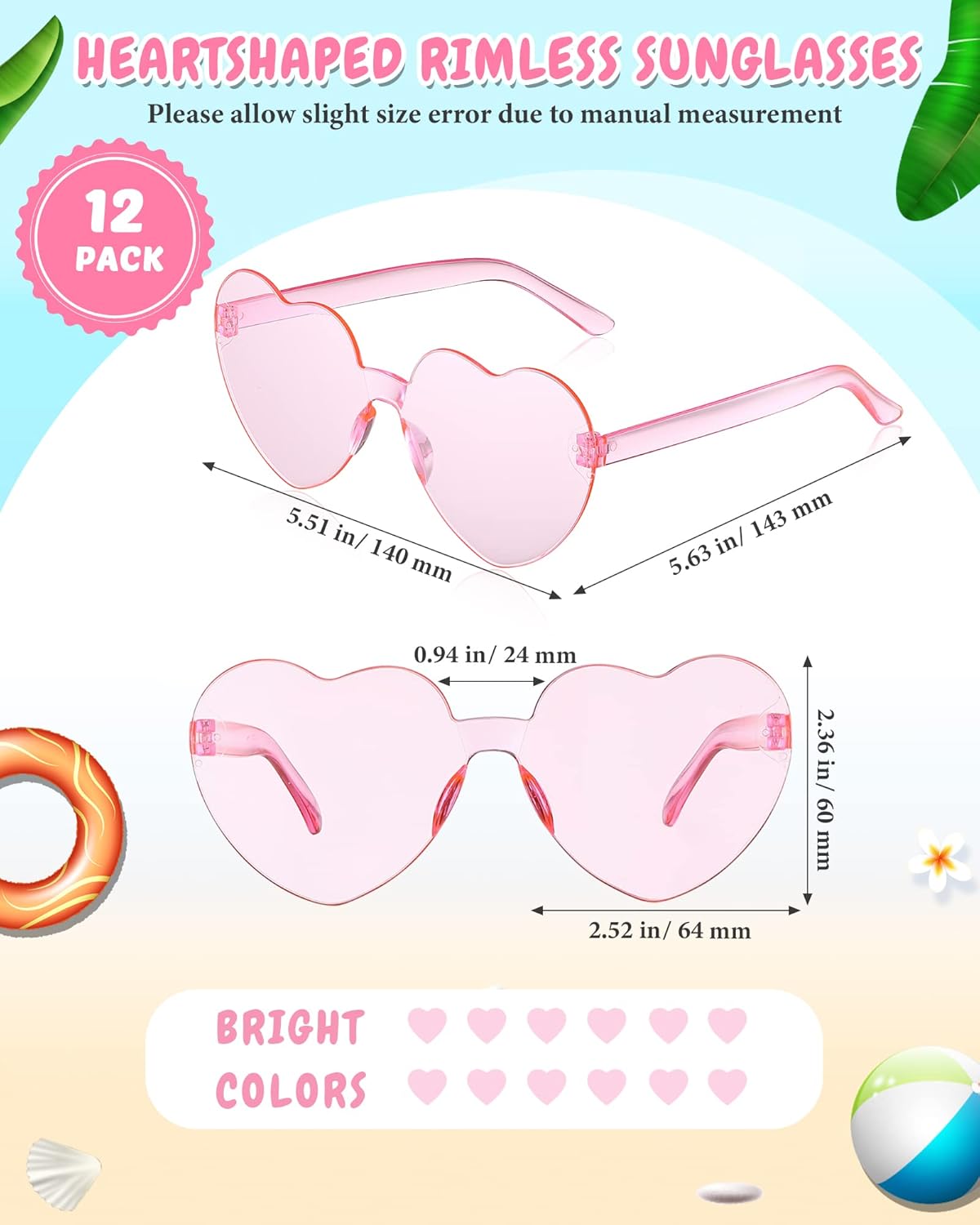 Kanayu 12 Pcs Mixed Style Rimless Sunglasses Retro Party Favors Eyewear for Bachelor Party Photoshoot Costume Accessories