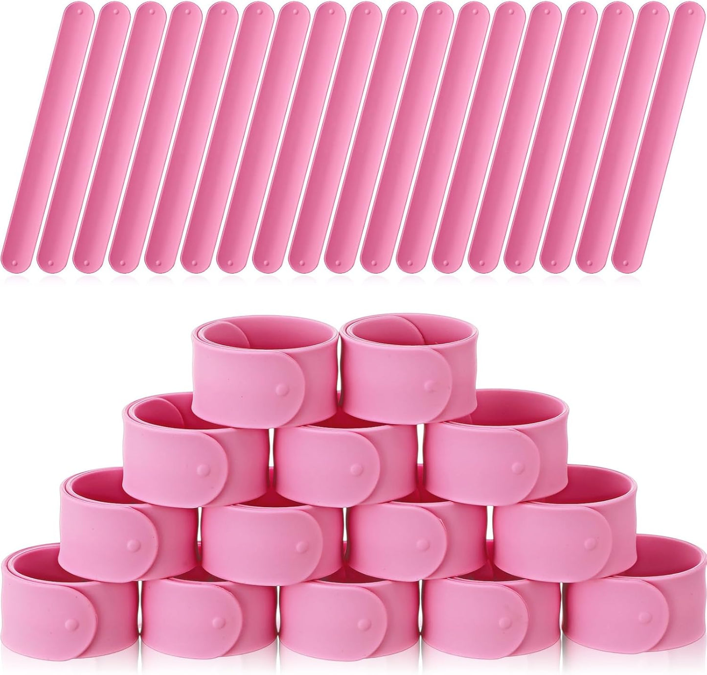 Vinsot 30 Pcs Silicone Slap Bracelets Gift for Kids DIY Slap Bands Party Favor Soft Blank Snap Wristbands Bulk for School Craft Project Painting Classroom Prizes Birthday Wedding