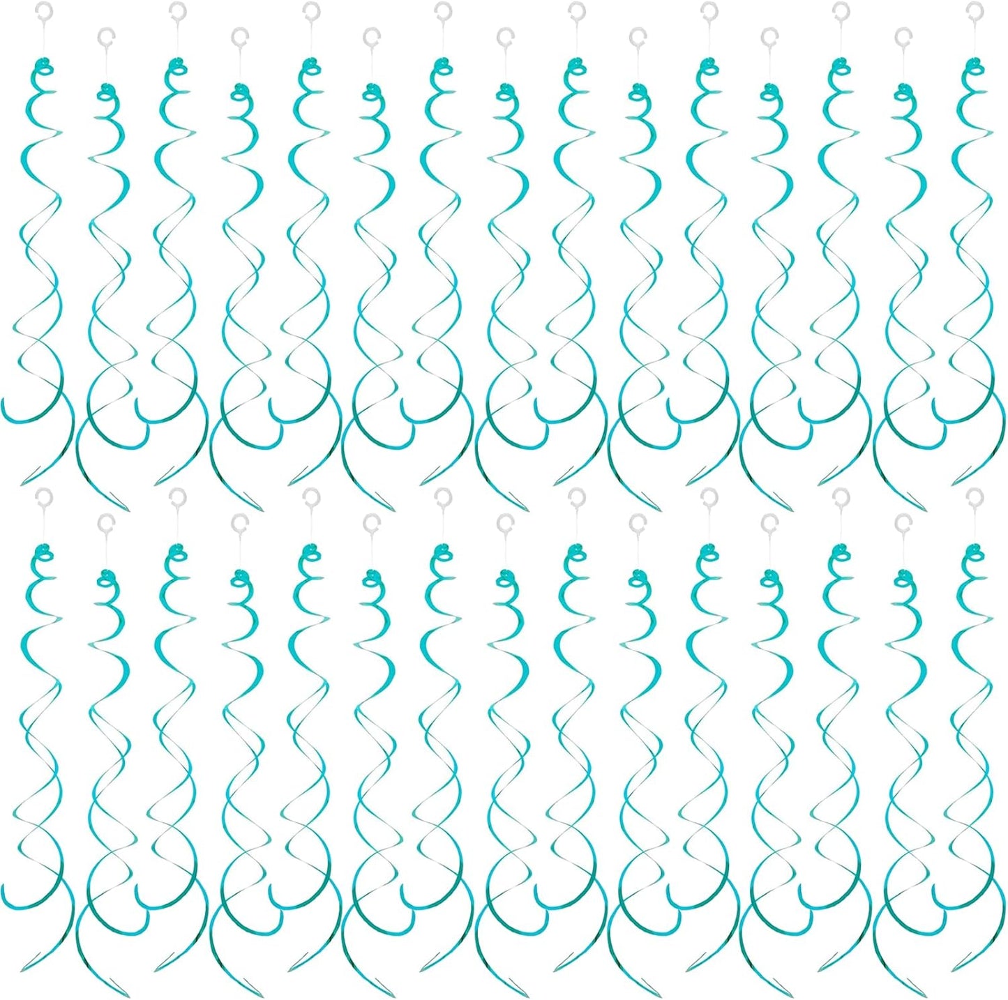 30 Pieces Hanging Swirl Party Decorations Foil Decorations Ceiling Swirl Spiral Hanging Plastic Streamer for Ceiling Birthday Graduation Wedding Celebration Baby Shower Party Supply (Black)
