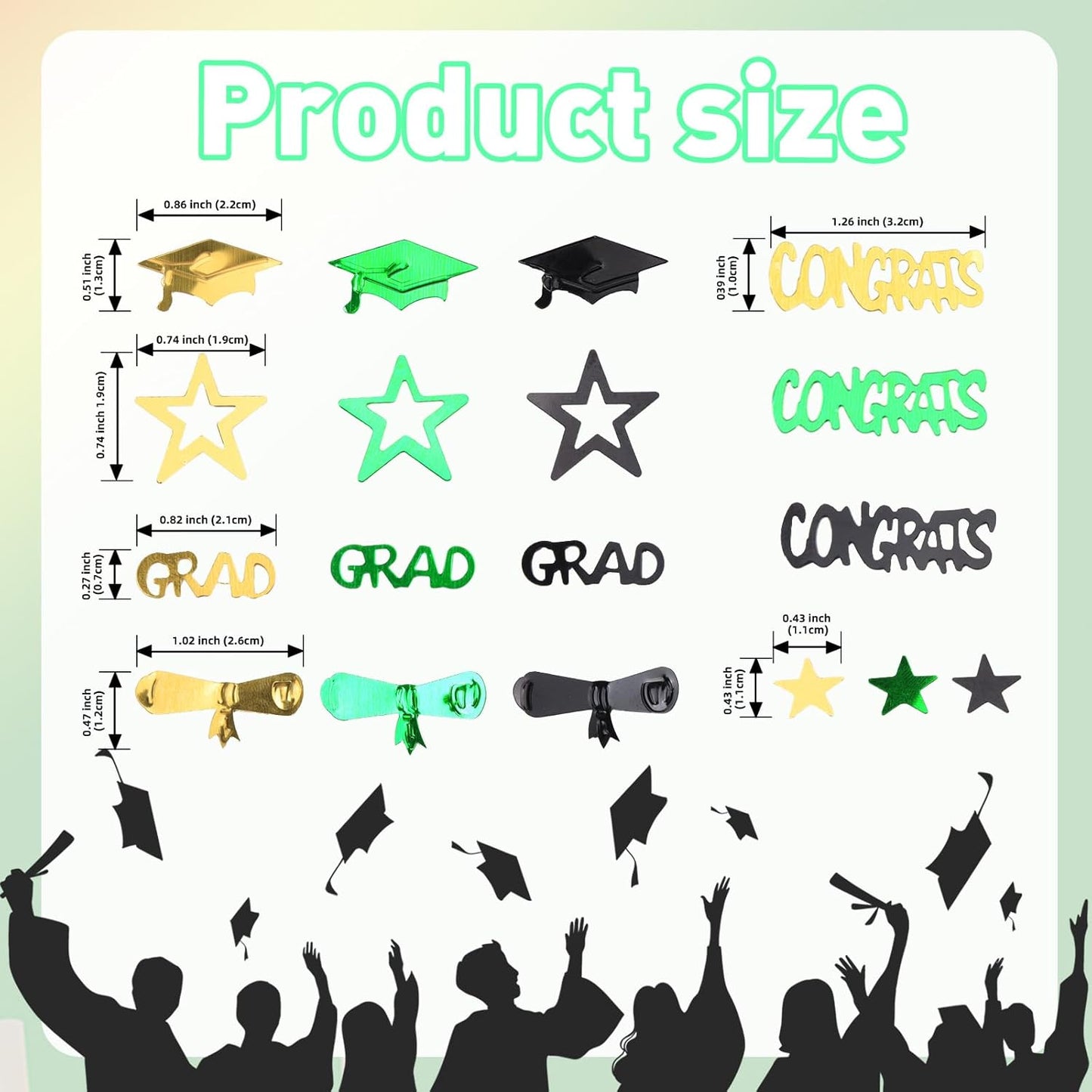 Gold and Black Graduation Confetti 2026, 1000 Pcs Congrats Grad Confetti Class of 2026 Party Table Centerpiece for 2026 Graduation Party Decorations