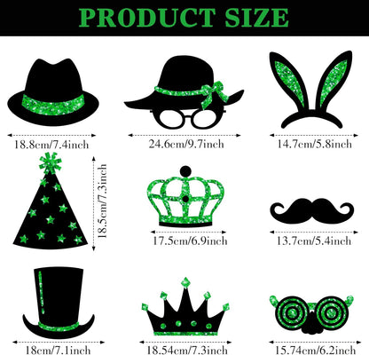 Zonon 24 Pcs Funny Photo Booth Props Class of 2026 Graduation Birthday Wedding Family Class Reunion Prom Disco Party Celebration Decoration Supplies Mix of Hats, Lipstick, Tie(Blue and Black)