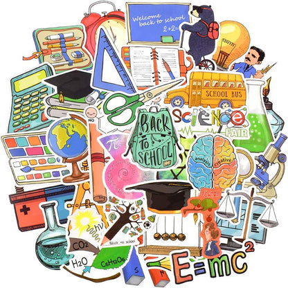 QTL Neon Stickers for Teens & Students Prizes, Waterproof Vinyl Party Favor Stickers, School Rewards, Water Bottle and Laptop, 50PCS - Colors B