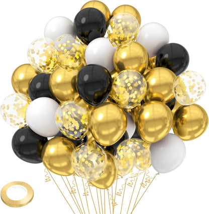 Gold Confetti Balloons, 50 Pcs 12 Inch, Glitter Gold Confetti Party Balloons, Party Decorations, Birthday Wedding Baby Shower Party Balloons Decorations