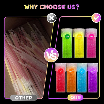 JICUICUI Glow Sticks Bulk Party Pack- Ultra Bright 50pk Glow in the Dark Party Supplies, Neon Party Favors, Glow Sticks Party Supplies Glow Necklaces and Glow Bracelets with Connectors