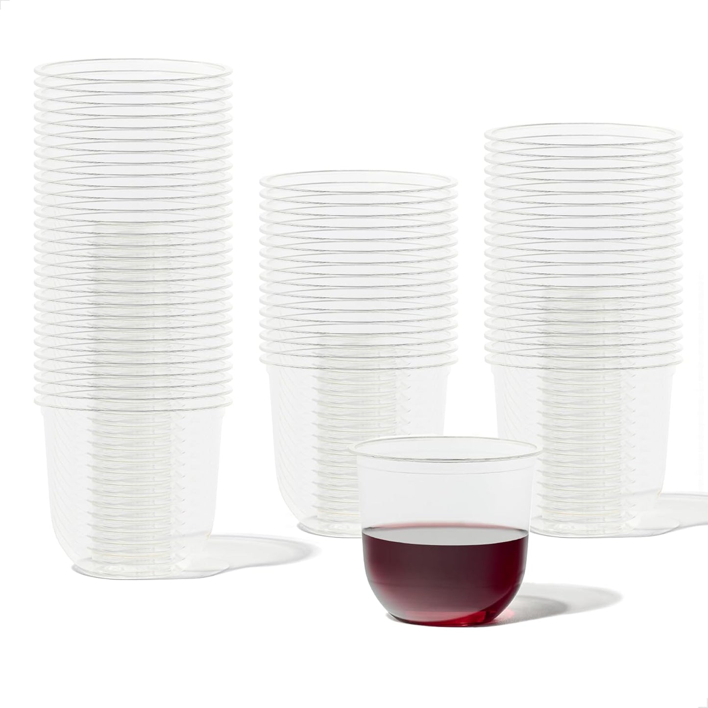TOSSWARE NATURAL 12oz Arc - Plant Based 98mm Clear Cold Cups - Plastic Alternative for Parties, Bachelorettes, Weddings - Recyclable - Set of 100