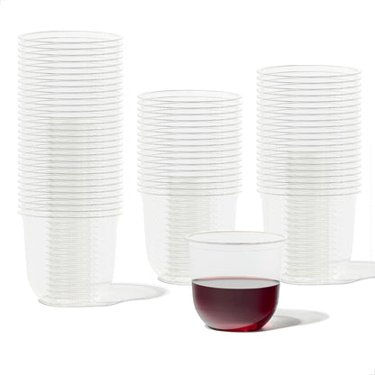 TOSSWARE NATURAL 12oz Arc - Plant Based 98mm Clear Cold Cups - Plastic Alternative for Parties, Bachelorettes, Weddings - Recyclable - Set of 100