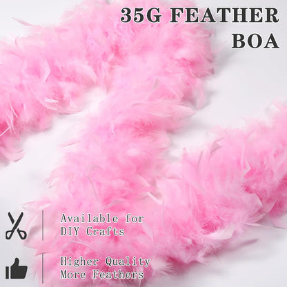 SOGUGOM Red 35g Feather Boas - 2 Yards Boa Feathers for Party, Wedding, Centerpieces, Concert, Costume and Christmas Tree(Red)