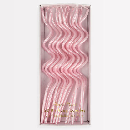 Meri Meri Swirly Tall Cake Candles (Pack of 20), 5" Tall Unscented Candles