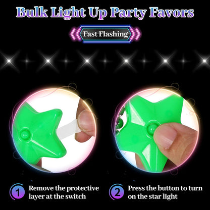 8 Pcs Light Up Necklaces Flashing Star Bead Necklaces Glow In The Dark Party Supplies for Weddings Birthday Valentines Mardi Gras July 4th Halloween Christmas
