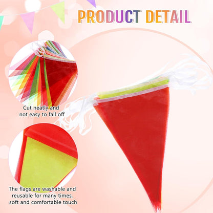 Hahafelt 100 Feet Pennant Banners Flags 75 Solid String Triangle Flags for Grand Opening, Carnival Theme Birthday Party Decoration Outdoor Events Classroom Decoration(Pink)