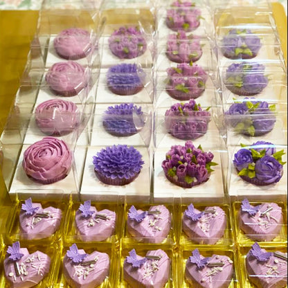 12 PCS Individual Cupcake Containers Single Cupcake Boxes with Handle and Inserts Clear Plastic Favor Boxes