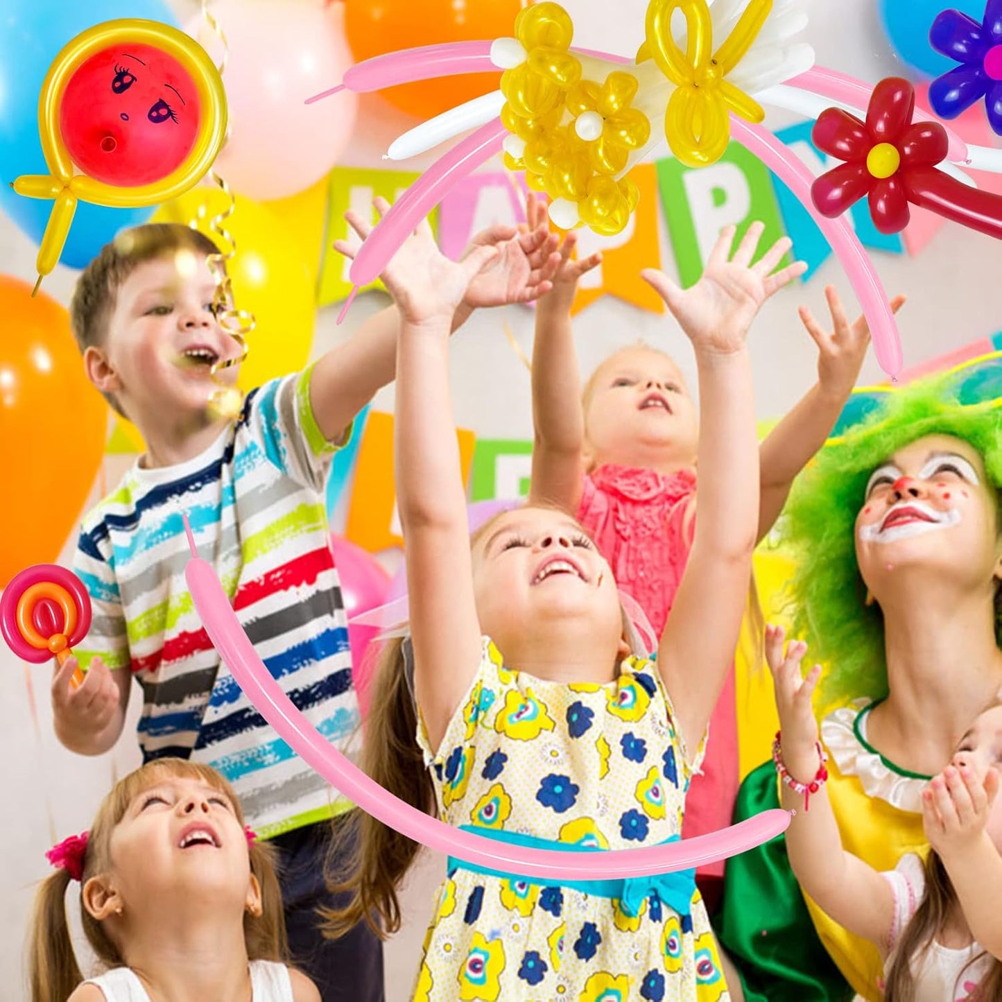 260 Clear Long Balloons for Animals, Thickening Skinny Latex Twisting for Arch Modeling Magic Clown Birthday Wedding Party Decorations 100pcs
