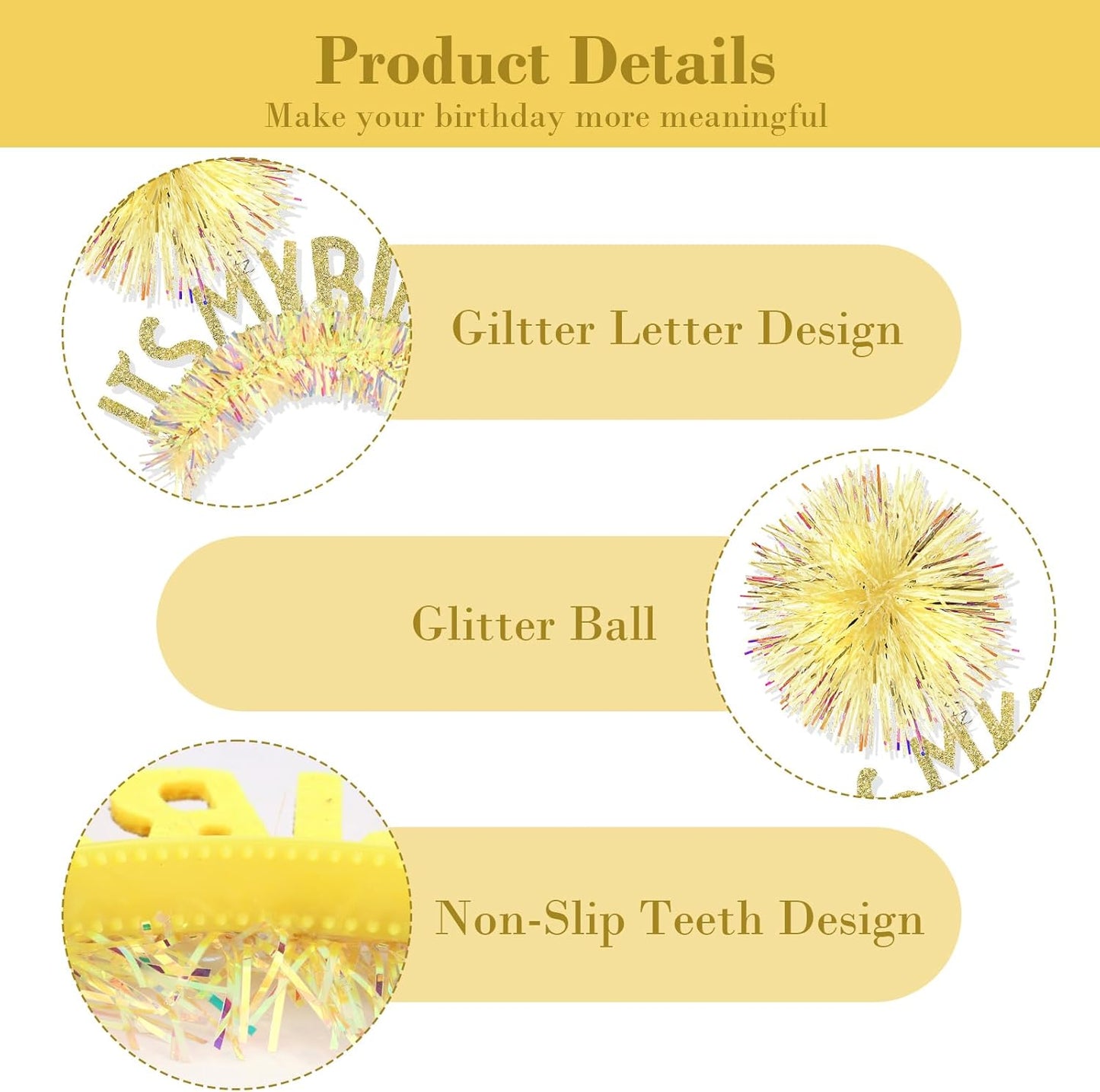 CAVETEE Happy Birthday Crown and Tiara for Women & Girls Party Decorations Gifts
