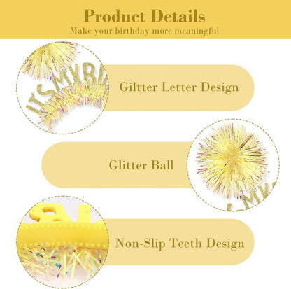 CAVETEE Happy Birthday Crown and Tiara for Women & Girls Party Decorations Gifts