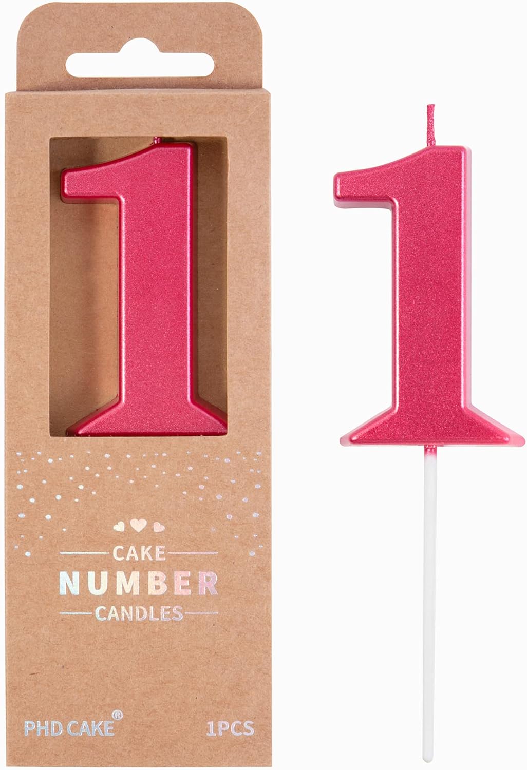 PHD CAKE 2.76 Inch Modern Gold 2 Number Birthday Candles, Gold Number Candles, Cake Number Candles, Party Celebration