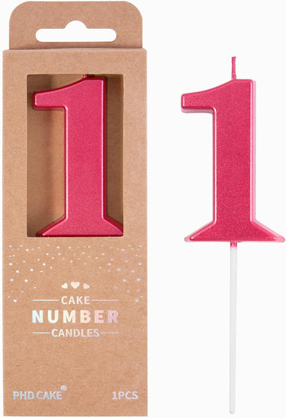 PHD CAKE 2.76 Inch Modern Gold 2 Number Birthday Candles, Gold Number Candles, Cake Number Candles, Party Celebration