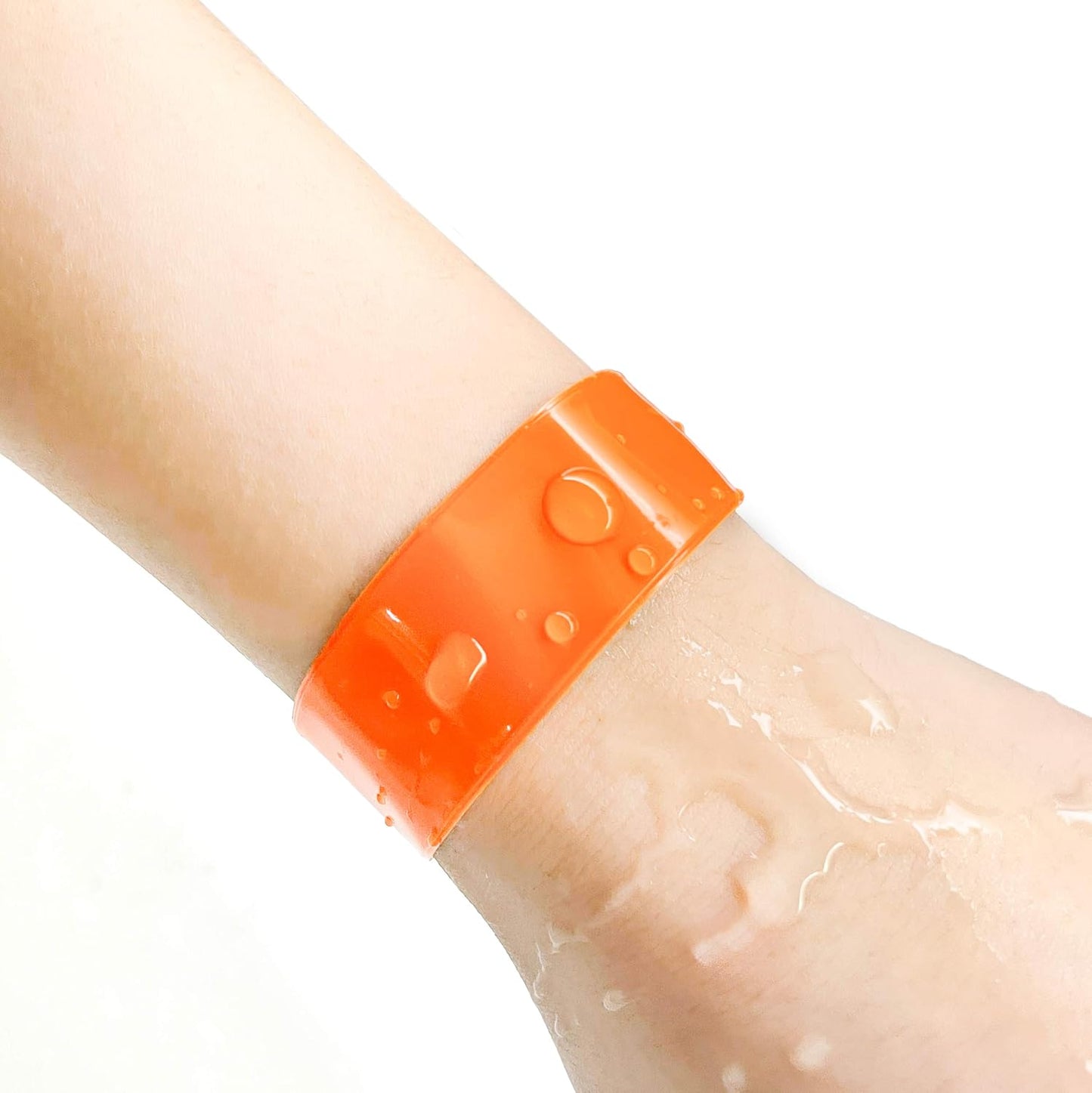 Ouchan Plastic Event Wristbands Neon Green- 100 Pack Vinyl Wristbands for Party