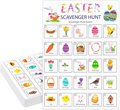Hoolerry 30 Pcs Nature Scavenger Hunt for Kids Road Trip Game Car Spring Summer Easter Scavenger Hunt Cards Travel Activities Camping Games Outdoor Indoor Seek Activity for Kids Adults(Nature)