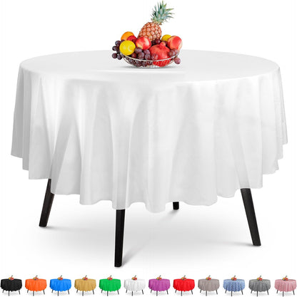 14 Pack Black 54 x 108 in. Rectangle Disposable Plastic Tablecloths - Smooth Decorative Covers for Parties, Weddings