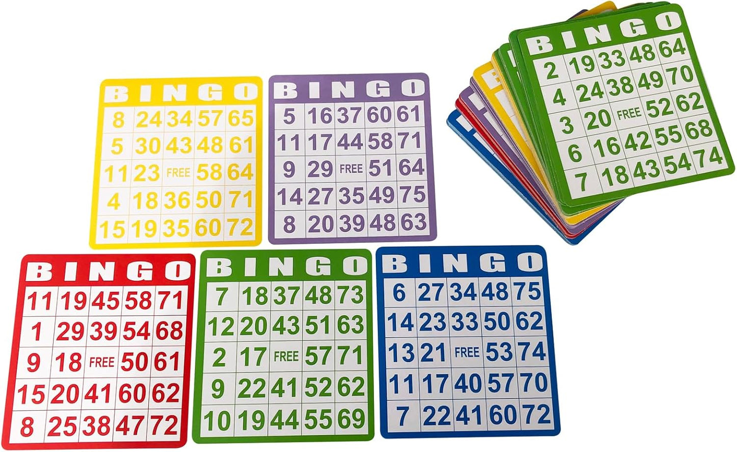 Yuanhe 50 Bingo Game Cards - Bingo Set Kids Party Paper Card Games School Classroom Family Gathering Activity Casino Trip