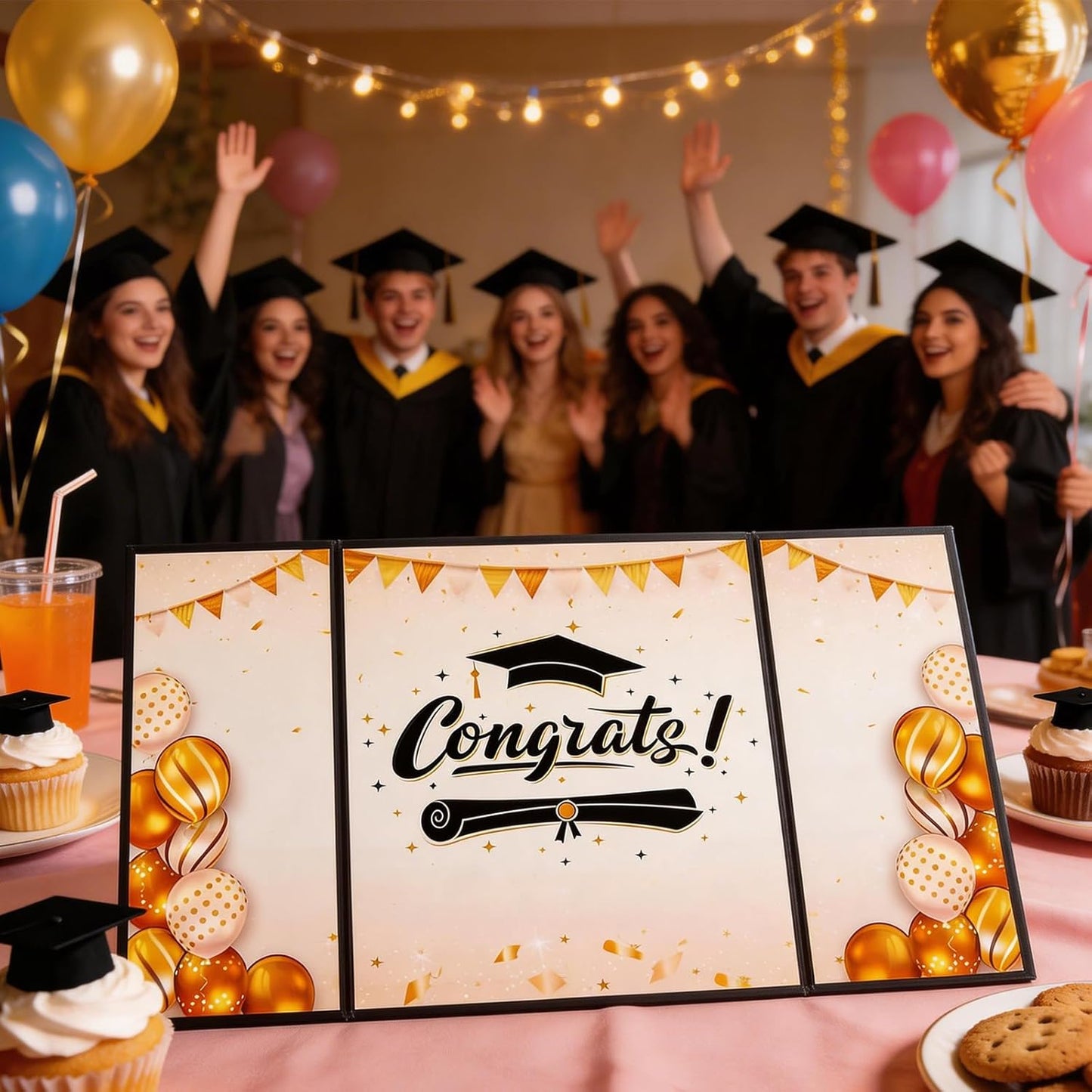 Graduation Signature Book, Black and Gold Graduation Guest Book 2026, Grad Party Decorations Class of 2026 Graduations Sign in Guest Books Favors Supplies, Signing Books for Graduations