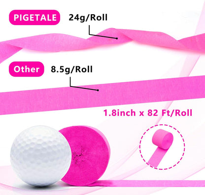 PIGETALE Crepe Paper Streamers 4 Rolls 328ft, Pack of Unique 3 Purple and White Party Streamer for Birthday Wedding Ceremony Baby Shower Party Decorations DIY Supplies Art Crafts (1.8Inch x 82Ft/Roll)